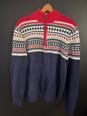 Mens IZOD  1/4 Zip Fair Isle Sweater -